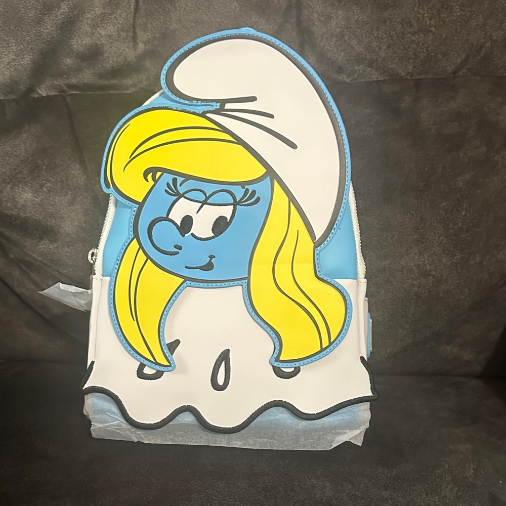 Loungefly Blue and White Smurfs Backpack Smurfette BNWT